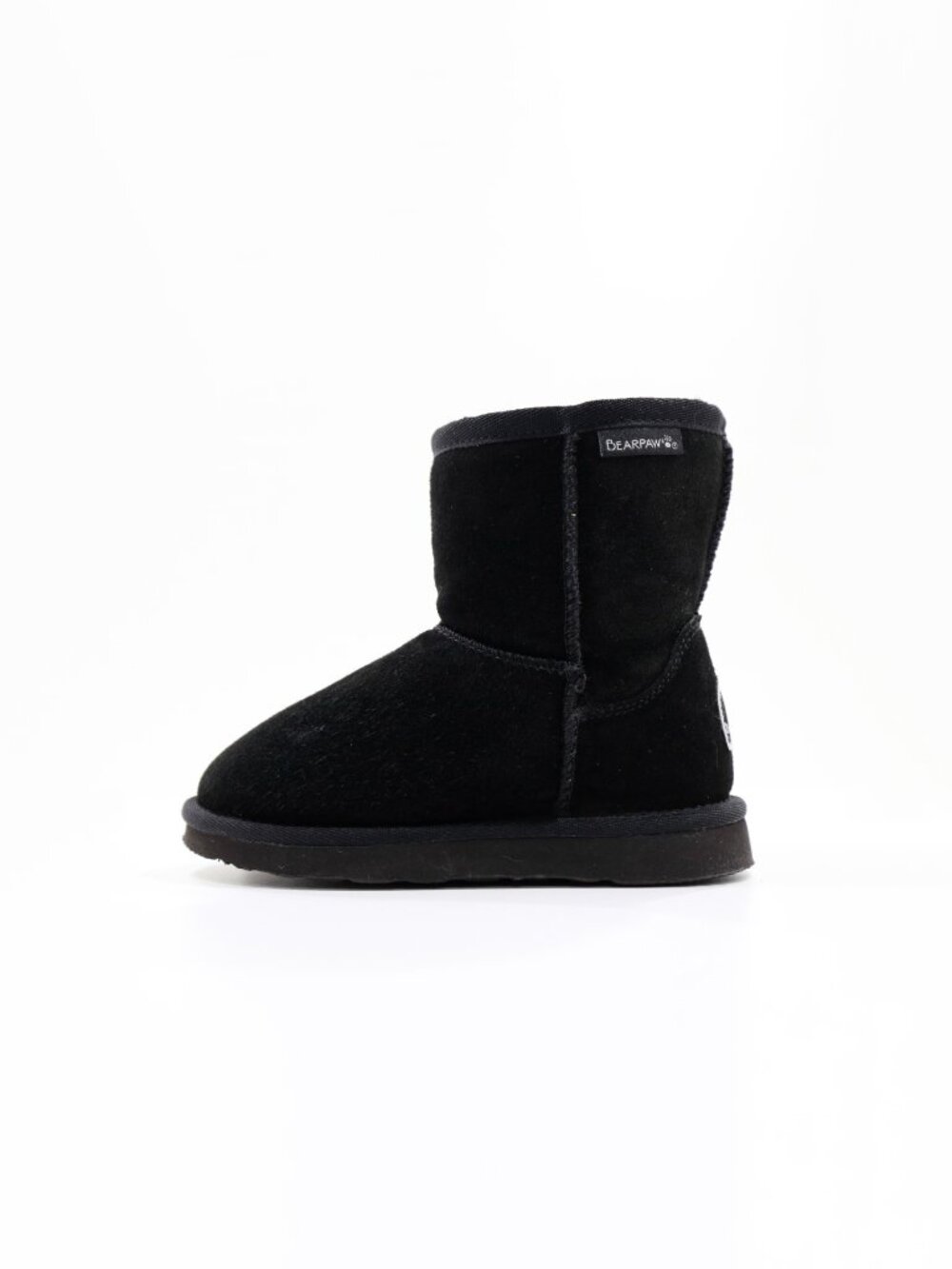 BearPaw Eliza Black Suede Faux-Fur Lined Winter Boots - Toddler 10